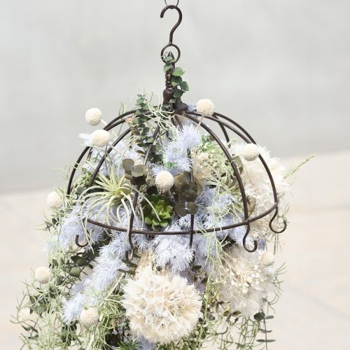 Floristik24 Coroa de metal para pendurar marrom ferrugem Ø31cm H31cm