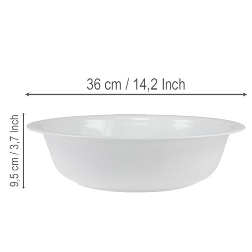 Itens Tigela de metal branca com aparência de esmalte, Ø36cm, A9,5cm