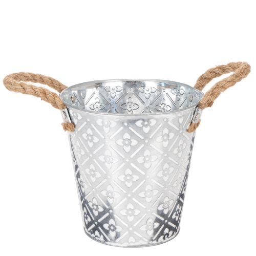 Vaso de metal para plantas, vaso de flores com alças, floreira com estampa floral Ø18cm comprar | Floristik24.pt