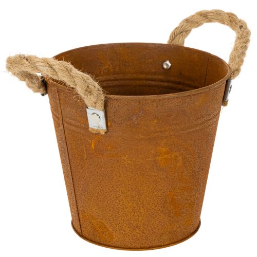 Vaso de metal com alças, para ervas, com decoração rústica, Ø16,5cm A15cm comprar | Floristik24.pt