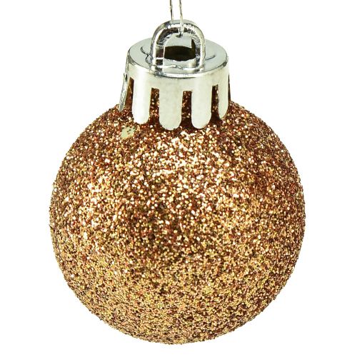 Itens Mini bolas de árvore de Natal bronze inquebrável Ø3cm Alt.3,5cm 14pcs
