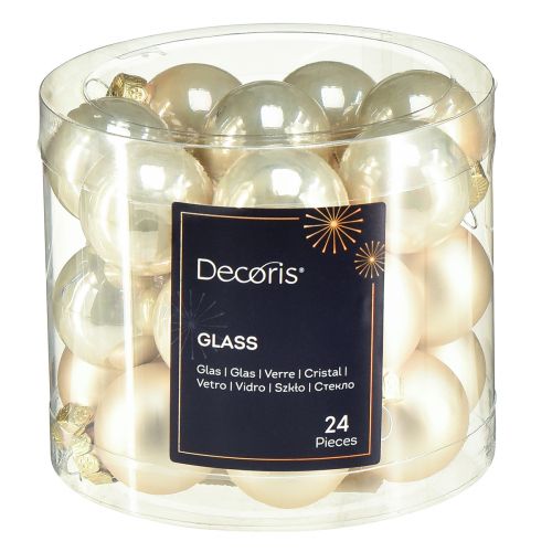 Itens Mini bolas de árvore de Natal bolas de vidro pérola Ø2,5cm 22 un