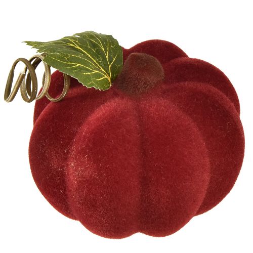 Itens Decoração de mini abóbora flocada – sortidas em cores de outono 9,5cm 3 unid.