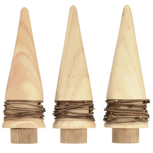 Itens Mini árvore de natal decoração em madeira decoração de mesa natural H13,5cm 3 peças