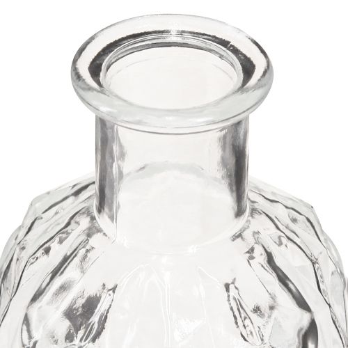 Floristik24 Mini vasos garrafas decorativas de vidro quadrado Alt.13cm 4 unidades
