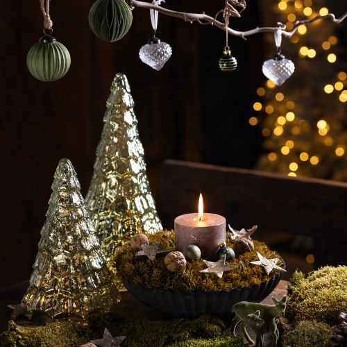 Floristik24 Mini árvore de Natal com iluminação LED verde ouro 28cm