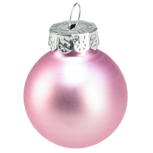 Itens Mini bolas de árvore de Natal vidro roxo claro Ø2,5cm 22 un