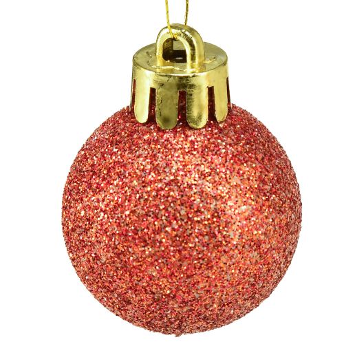 Itens Mini bolas de árvore de Natal laranja inquebráveis Ø3cm 14 unidades