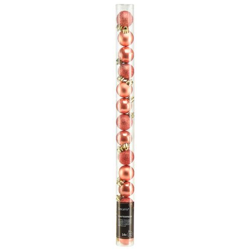 Itens Mini bolas de árvore de Natal laranja inquebráveis Ø3cm 14 unidades