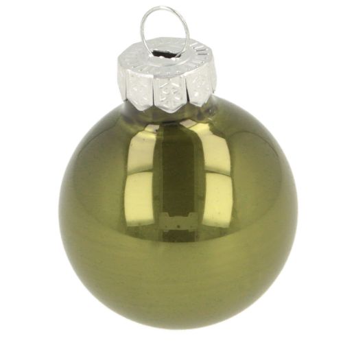 Itens Mini bolas de Natal vidro verde prata cinza Ø3cm 22 unidades
