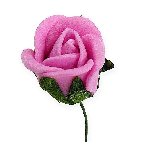 Floristik24 Mini rosas de espuma Ø 1,5cm roxo claro 72 un