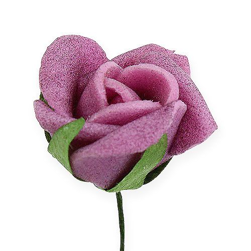 Itens Mini rosas de espuma Ø1,5cm lilás 72 unidades