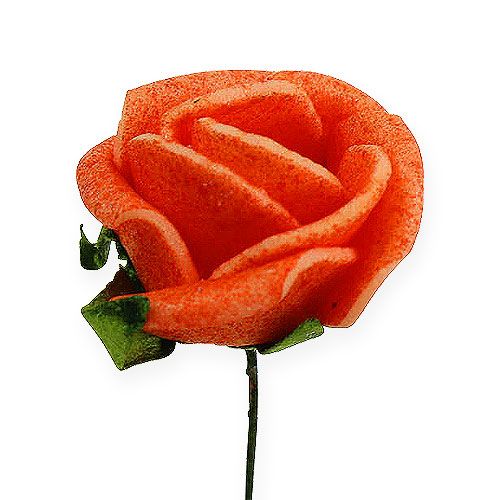 Floristik24 Mini rosas de espuma Ø 1,5cm laranja 72 un