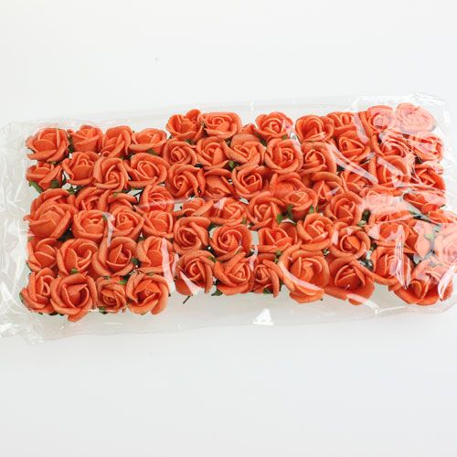Floristik24 Mini rosas de espuma Ø 1,5cm laranja 72 un