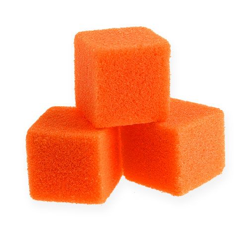 Floristik24 Mini-cubo de espuma úmida laranja 300p