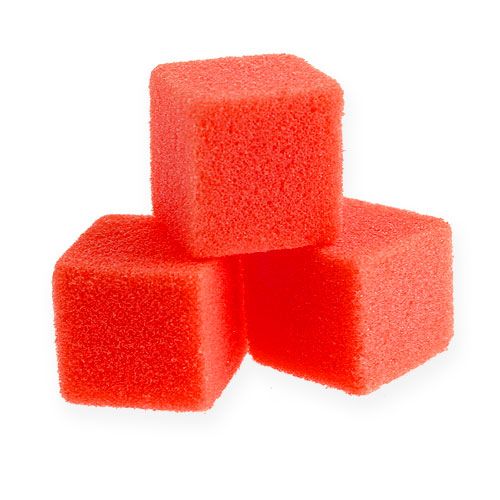 Floristik24 Mini-cubo de espuma úmida vermelho 300p