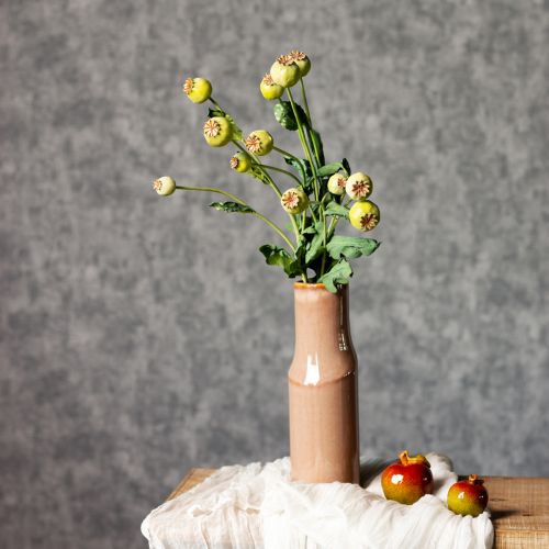 Itens Arranjo decorativo de papoulas artificiais, flores realistas para decoração de casa, 61 cm, 3 peças.