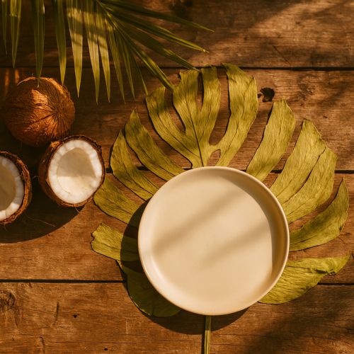 Itens Folhas secas de Monstera para decoração de janela, 50 cm de altura, 5 peças