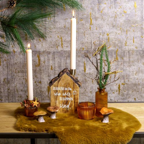 Itens Figuras decorativas de cogumelo inspiradas na natureza - vários tons de marrom, 6,4 cm - detalhes encantadores para jardim e casa Pacote de 3