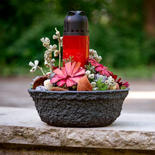 Floristik24 Tigela para plantas Oasis Black Biolit Tigela para flores preta Ø26cm