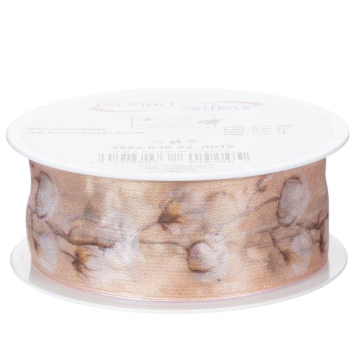 Itens Fita de organza, flores de algodão, fita decorativa, rosa, 40mm, 15m