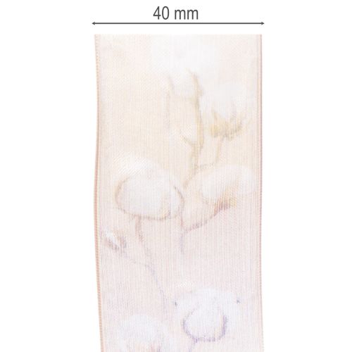 Itens Fita de organza, flores de algodão, fita decorativa, rosa, 40mm, 15m