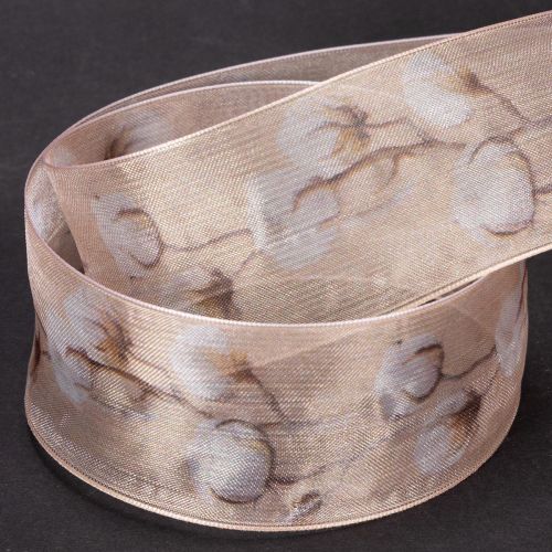 Itens Fita de organza, flores de algodão, fita decorativa, rosa, 40mm, 15m