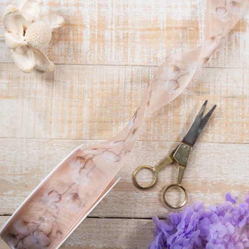 Itens Fita de organza, flores de algodão, fita decorativa, rosa, 40mm, 15m