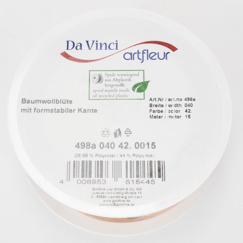 Itens Fita de organza, flores de algodão, fita decorativa, rosa, 40mm, 15m