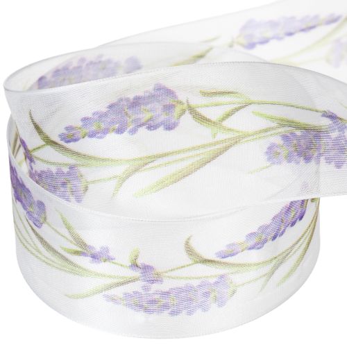 Itens Fita de organza, fita de chiffon, fita decorativa, lavanda, 40mm, 20m