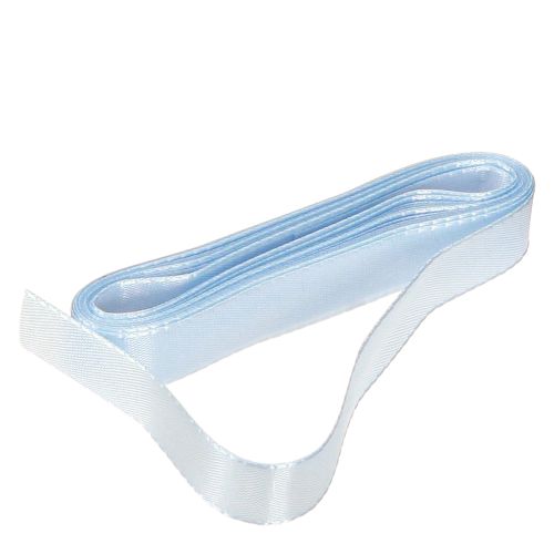 Floristik24 Fita decorativa para presente, fita azul claro, fita azul com orla 15mm, 3m, 10 peças