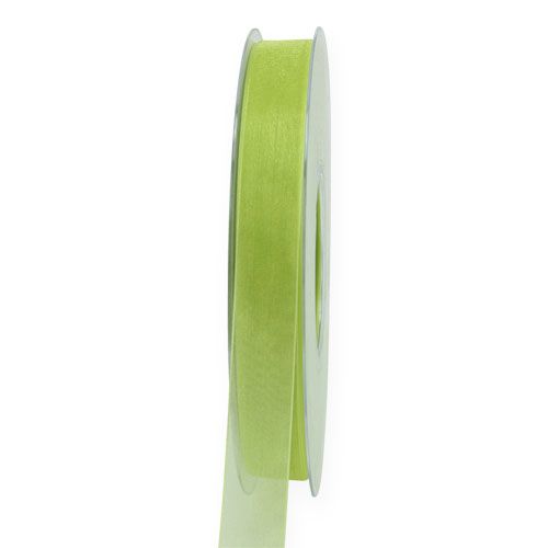 Floristik24 Fita de organza verde claro 15mm 50m