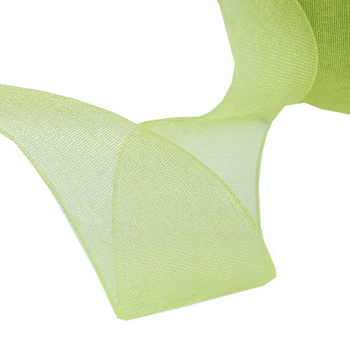 Floristik24 Fita de organza verde claro 15mm 50m