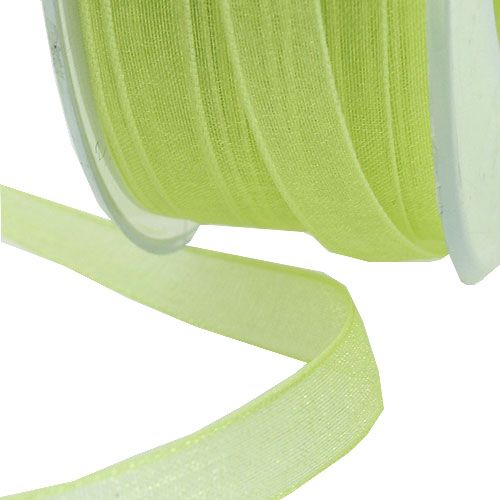Floristik24 Fita de organza verde claro 7mm 50m