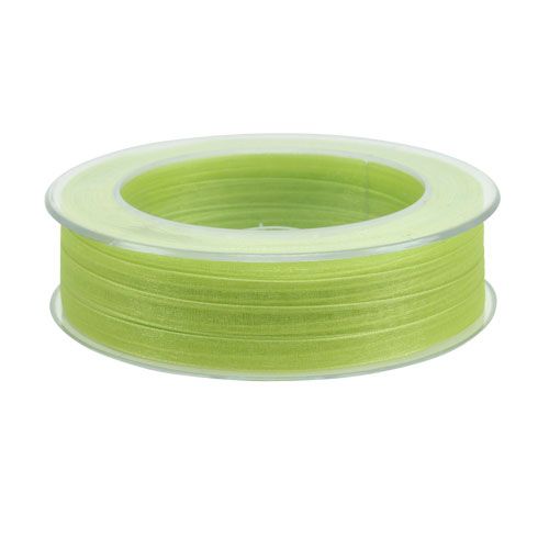 Floristik24 Fita de organza verde claro 7mm 50m