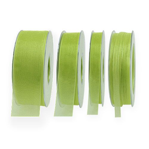 Fita de organza com ourela 50m verde claro