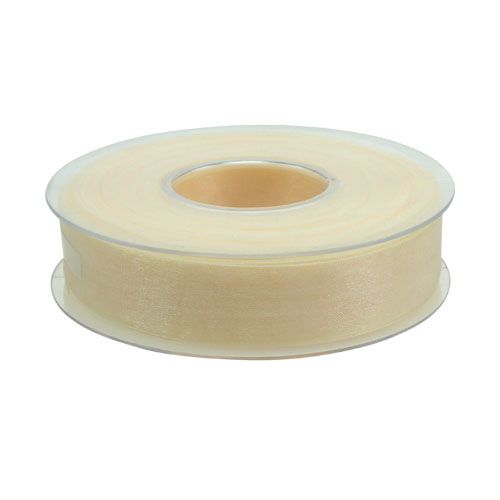 Itens Fita de organza com ourela 2,5cm 50m creme