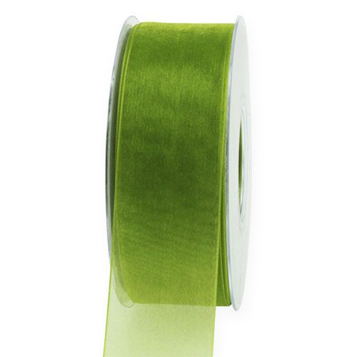 Itens Fita de organza fita de presente verde borda tecida verde oliva 40mm 50m