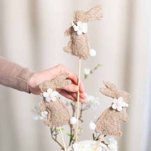 Itens Figura decorativa de coelho da Páscoa para decoração de primavera e enfeites sazonais, 42 cm, 8 peças