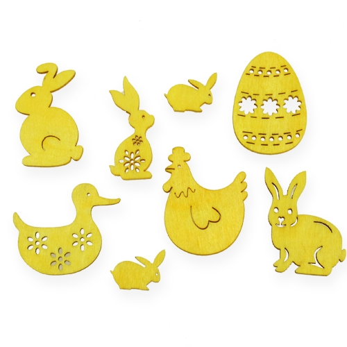 Floristik24 Variedade de madeira com motivos de Páscoa 2 cm - 4 cm 108 unidades