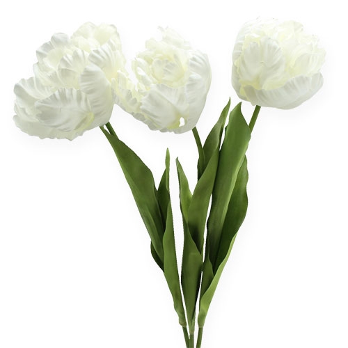 Floristik24 Tulipas decorativas brancas 73 cm 3 unidades