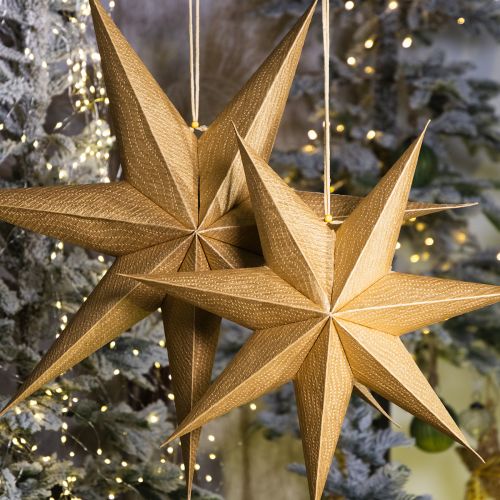 Itens Luzes de Natal em formato de estrela, decoração de estrela de papel, festiva e elegante.