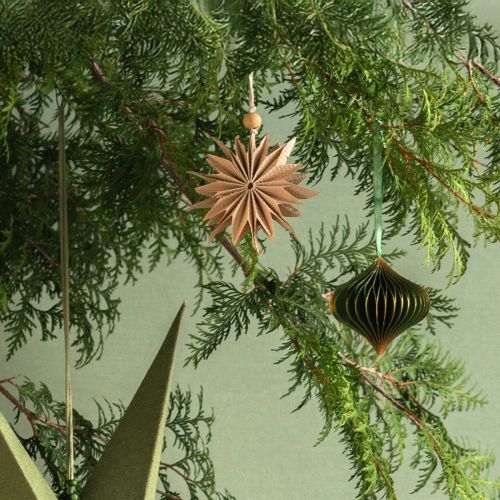 Itens Estrelas de papel para pendurar estrelas marrom branco 12cm 6 peças