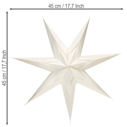 Itens Estrelas de papel estilo escandinavo, estrela de Natal, creme e branco, 45 cm, 3 unidades