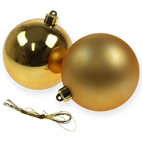 Bola de natal ouro 10 cm 4 peças