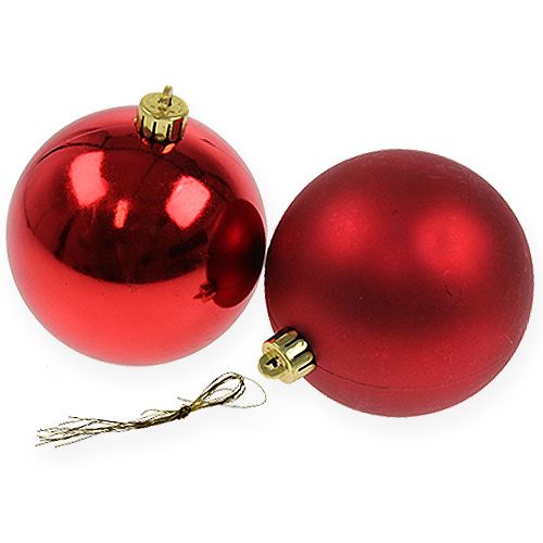Bola de natal vermelha 10cm 4uds