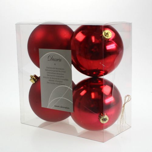 Itens Bola de Natal vermelha 10cm 4 unidades