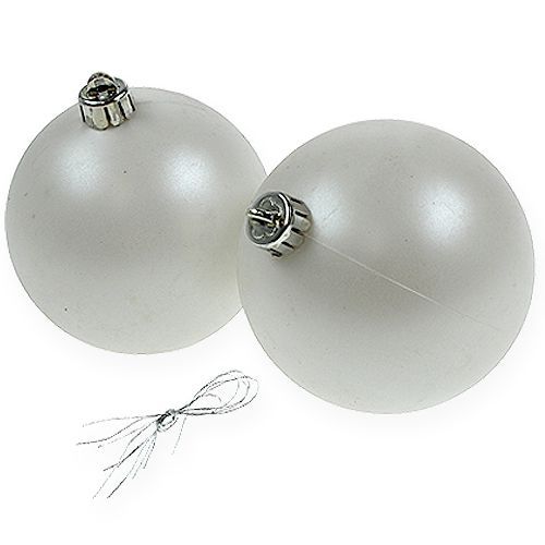 Floristik24 Bola de Natal de plástico branco 6cm 12pcs