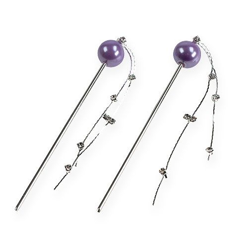 Floristik24 Pino decorativo com pérola 11,5 cm 6 unidades