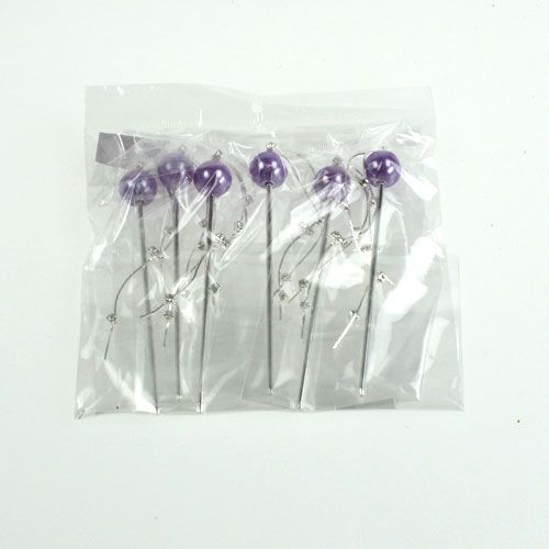 Floristik24 Pino decorativo com pérola 11,5 cm 6 unidades